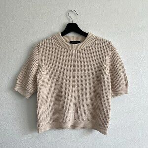 French Connection Knit Sweater Tee Beige Size S